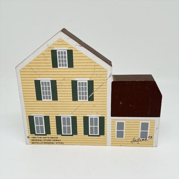 Vintage 1993 The Cat's Meow Davolls General Store Wooden Shelf Sitter - Picture 3 of 8